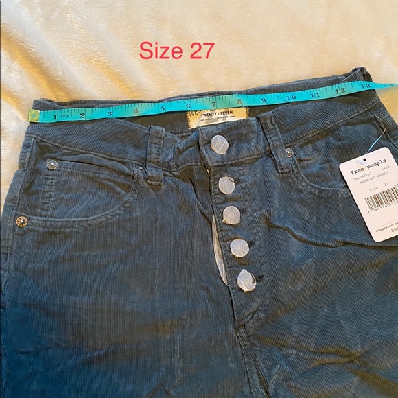 Free People Skinny Cords in Ocean - Picture 8 of 8